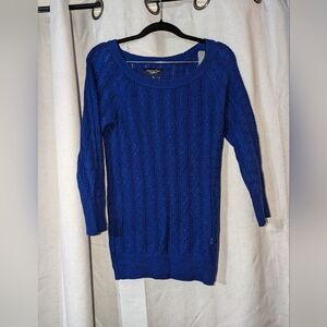 2010s Knit American Eagle Sweater Blue Cotton Blend
